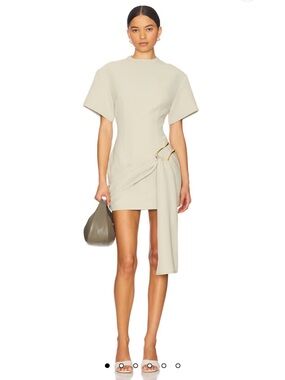 Lioness Martini Mini Dress Matcha Green Side Tie Gold Hardware Size M NWT